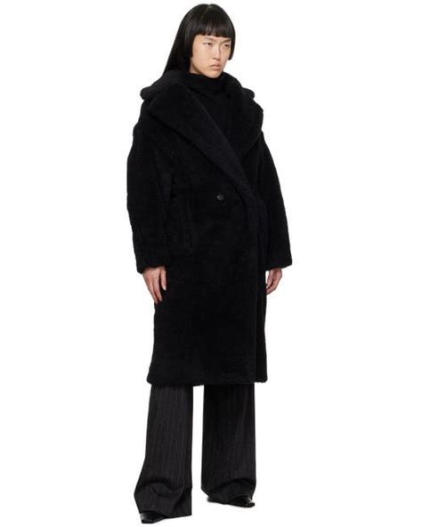 Max Mara Black Teddy Bear Icon Coat Lyst