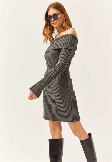 Buy Olalook Madonna Collar Mini Knit Dress Online Zalora