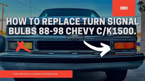 How To Replace Turn Signal Bulbs Chevy C K Mrobs Obs