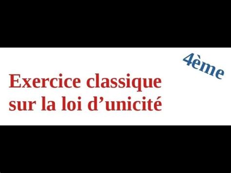 4è Exercice classique sur la loi d unicité des intensités dans un