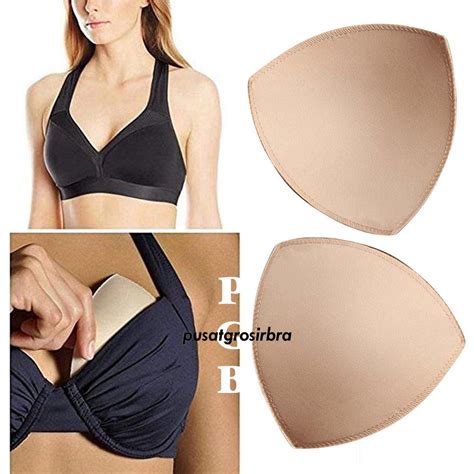 Jual Triangle Bra Foam Soft Pads Padding Cup Bh Tambahan Pushup Inserts Bikini Swimsuit Bra