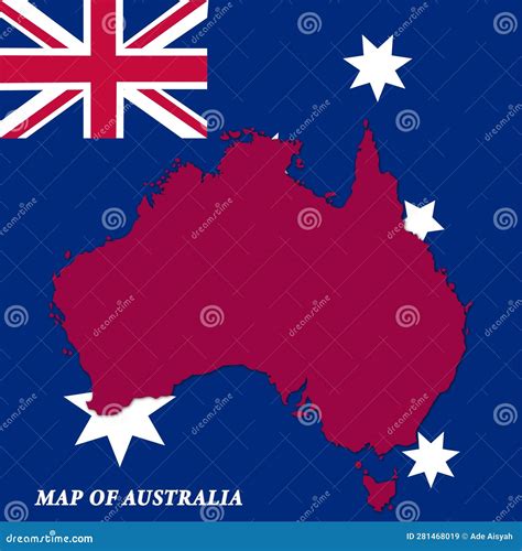 3d Map Of Australia With Flag Background Royalty-Free Stock Photo