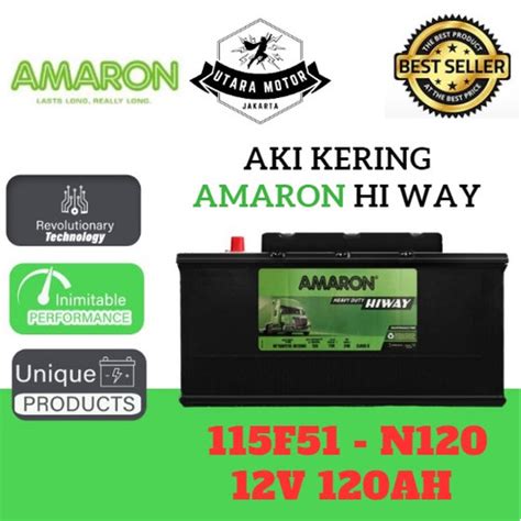 Promo AMARON Aki Kering Mobil HI WAY 115F51 N120 12V 120Ah Truk Bus