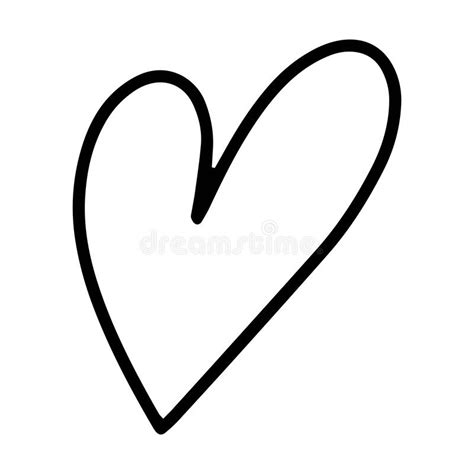 Hand Drawn Heart Symbol Love Icon Romantic Trendy Doodle Art For