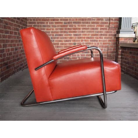 Late 20th Century Art Deco Tubular Chrome Lounge Chair Chairish