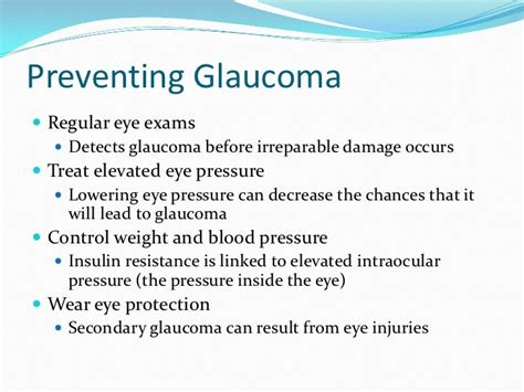 Glaucoma prevention