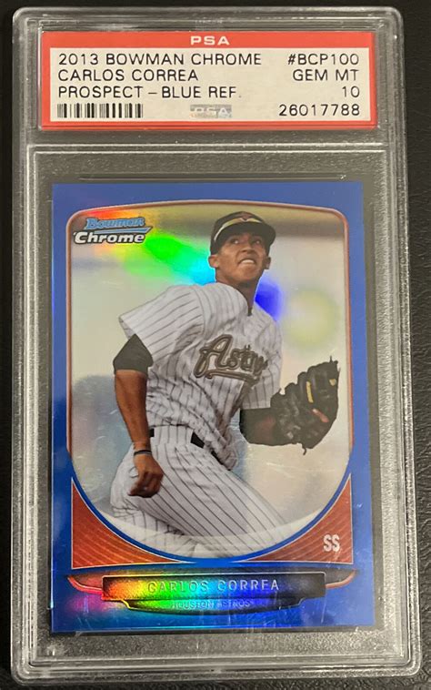 2013 Bowman Chrome Prospects Blue Refractor CARLOS CORREA Rc 250