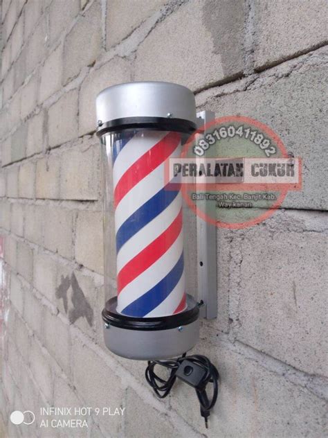 Lampu BARBERSHOP Lampu Barberpole 30x12 Hiasan Dinding Lampu Hias