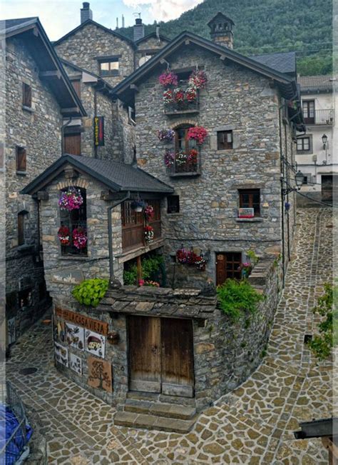 biescas mediterranean homes exterior beautiful places stone houses