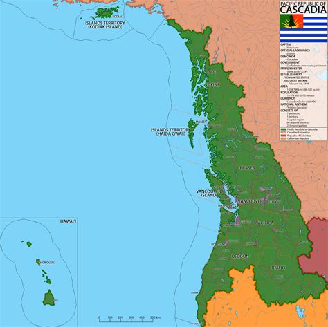 Alternate History Weekly Update: Map Monday: The Pacific Republic of Cascadia, 2013 by Canyonjumper