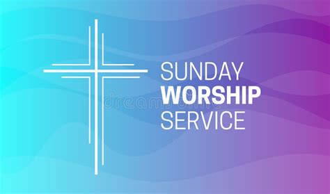 Sunday Worship Service Background Illustration with Christian Cross Stock Vector - Illustration ...