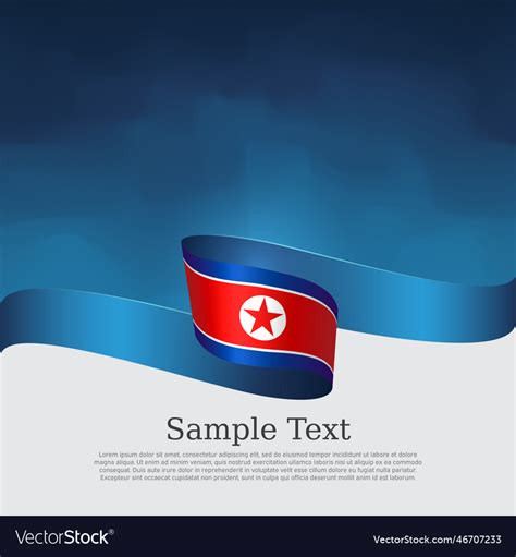 North Korea Flag On White Background Democratic Vector Image