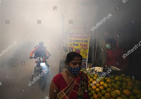 Commuters Walk Past Smoke Fumigation Densely Editorial Stock Photo