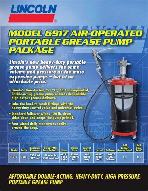 Model 6917 Air Operated Portable Grease Pump Lincoln Industrial