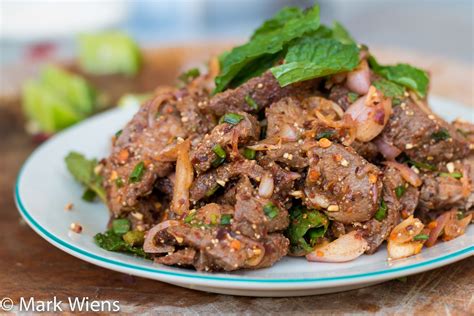 Nam Tok Recipe นำตกเนอ Delicious Thai Waterfall Beef Salad