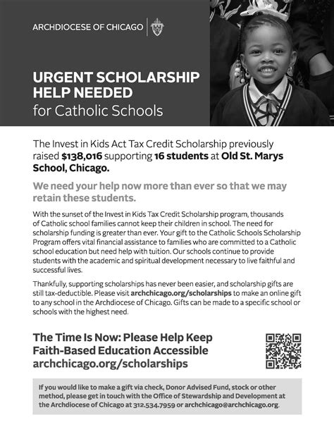 Urgent Scholarship Help Needed - Old St. Mary's Catholic Church