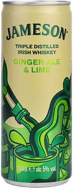 Jameson Irish Whiskey With Ginger Ale Lime Can 250ml DrinksDirect