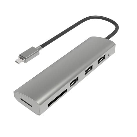 Aluminum Usb C Usb 3 0 5 In 1 Hub With Sd Tf Micro Sd Card Reader China Usb Hub And Hub Price