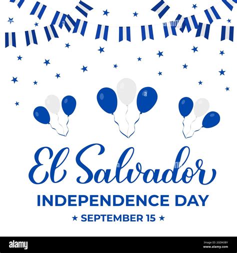 Cartel tipográfico del Día de la Independencia de El Salvador Fiesta