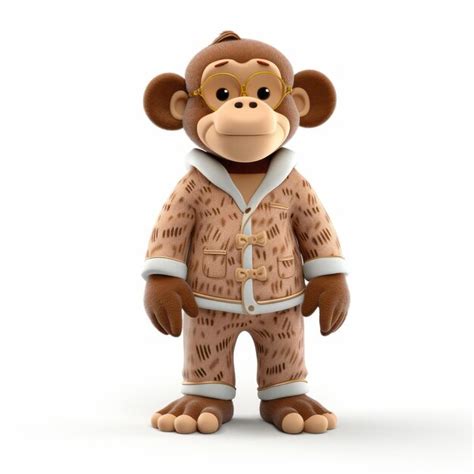 Premium Photo Highly Detailed 3d Render Of Monkey In Pajamas Creative