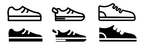 Shoe icon set. Shoes black and white illustration. Stock vector ...