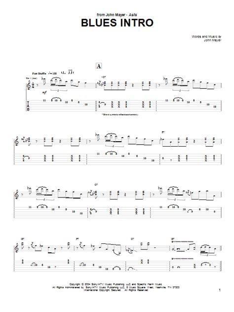 Blues Intro By John Mayer Guitar Tab Guitar Instructor