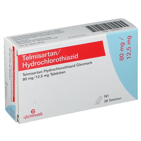 Telmisartan Hydrochlorothiazid Glenmark 80 Mg 12 5 Mg 28 St Mit Dem E