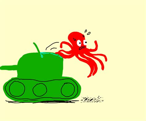 Octopus escaping from his tank - Drawception