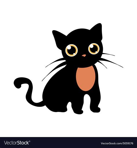 Cute Black Cat Royalty Free Vector Image Vectorstock