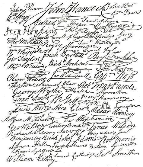 Declaration of Independence Signatures of the Founding Fathers Beach Sheet by American School ...