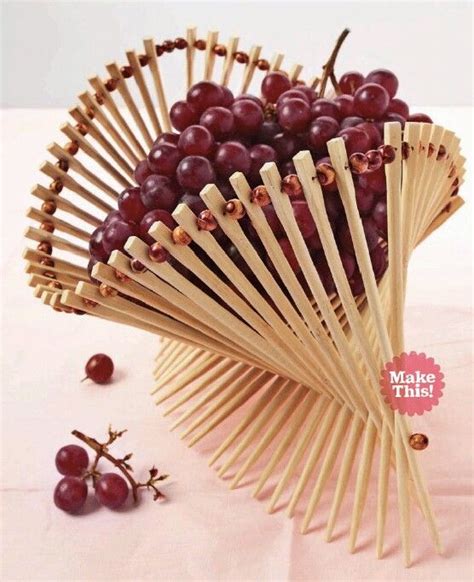 Upcycled Recycled Chopsticks Fruit Basket Craft Stick Crafts