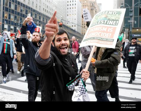 New York États Unis 09 octobre 2023 Les partisans de la Palestine