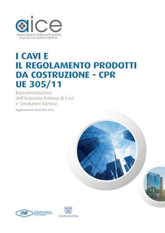 Brochure I Cavi E Il Regolamento Prodotti Da Costruzione CPR UE 305 11