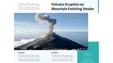 Volcano Eruption On Mountain Emitting Smoke Powerpoint Templates