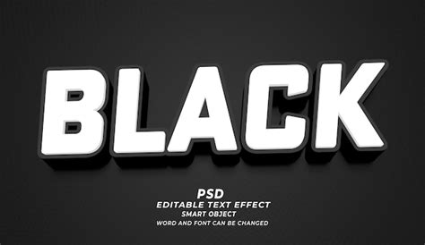 Efeito De Texto Editável Em 3d Preto Estilo Photoshop Psd Psd Premium