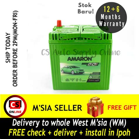 Amaron Go Ns Zl Ns Vcar Battery Mf For Proton Myvi Viva Bezza Honda