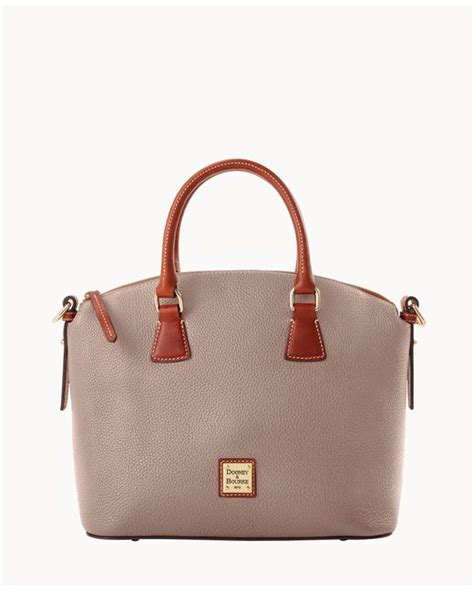 Dooney Bourke Pebble Grain Domed Satchel In Brown Lyst