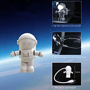 Lixada Spaceman Astronaut Shape Led Mini Night Light Keyboard Lamp Usb