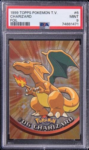 1999 Topps Pokemon T V Foil 6 Charizard PSA MINT 9 EBay