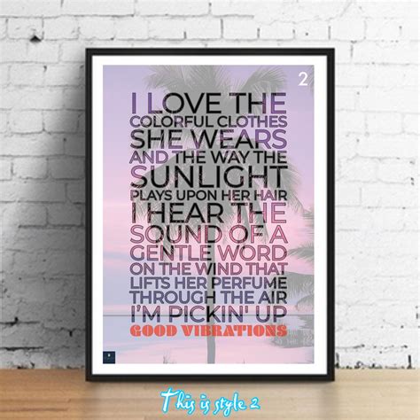 Good Vibrations Lyrics Print The Beach Boys Inspired Music Etsy