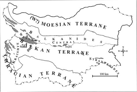 Geological Sketch Showing The Palaeozoic Terranes And Outcrops In