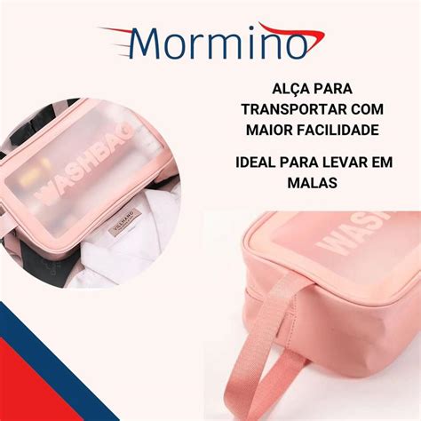 Bolsa Nécessaire Grande Transparente alça Washbag Mormino