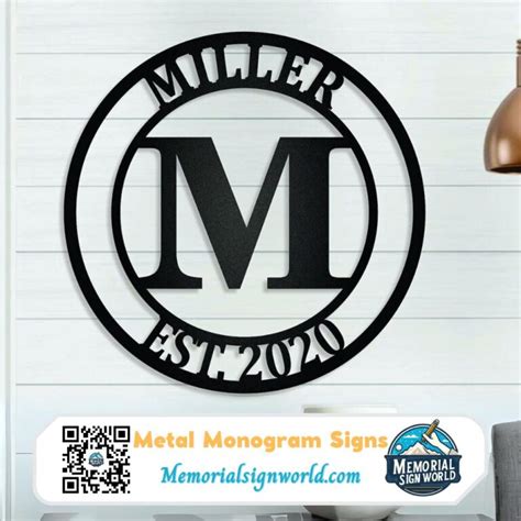 Personalized Metal Name Monogram Signs Letters Indoor Outdoor TMS124