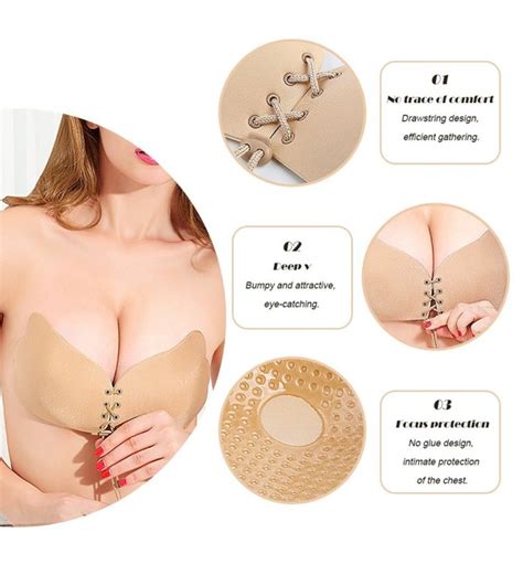 Adhesive Bra Strapless Bra Push Up Bra Reusable Silicone Invisible Backless Bra Nude CY18C3HE3KU