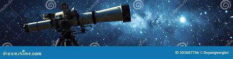 A Telescope Setup with an Astrophotography Camera Stock Illustration ...