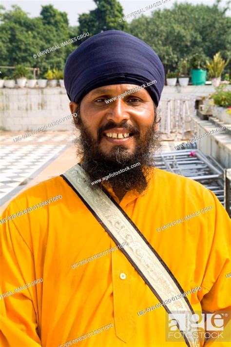 Portrait Of Sika Hindu Religious Man In Bangla Shib Gurudwara Sika