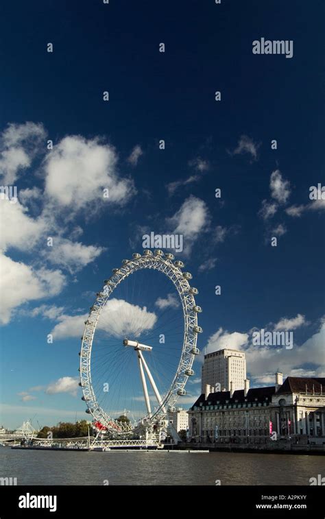 The London Eye Millenium Wheel South Bank London England Stock