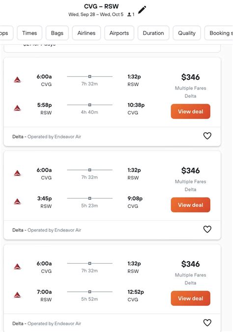 The Pricing Page For An Airline Ticket