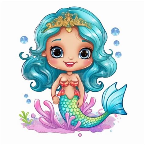 Premium AI Image | kawaii mermaid girl