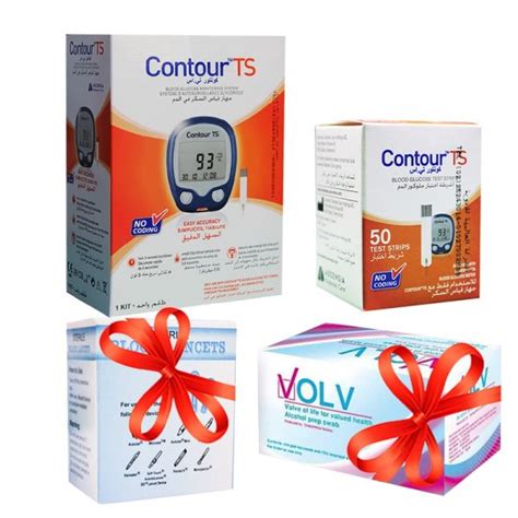 Contour TS Blood Glucose Monitor Contour Ts Strips Alcohol Prep